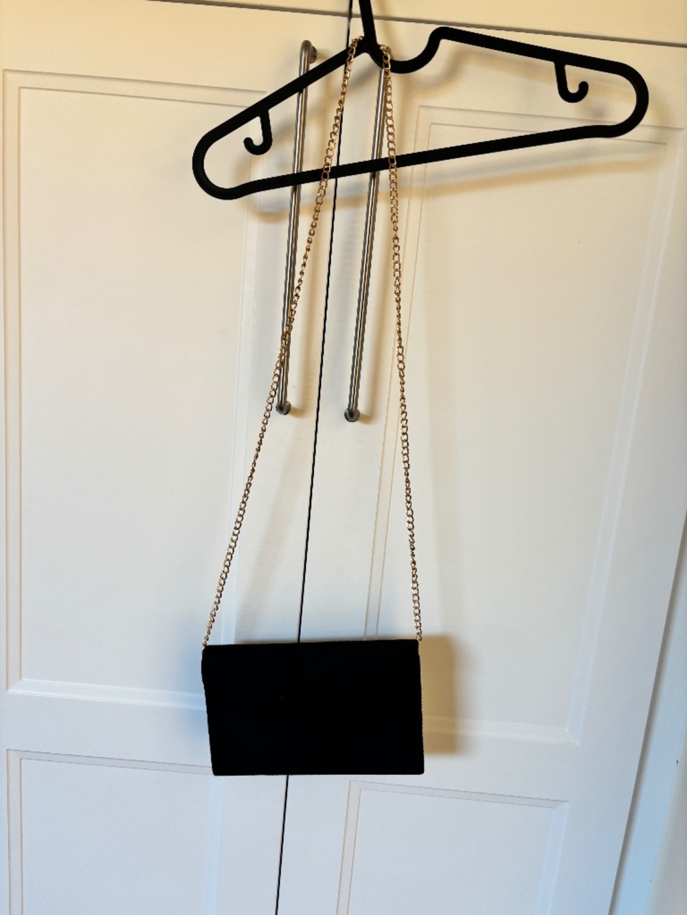 Small Black Evening Bag - Gold Chain